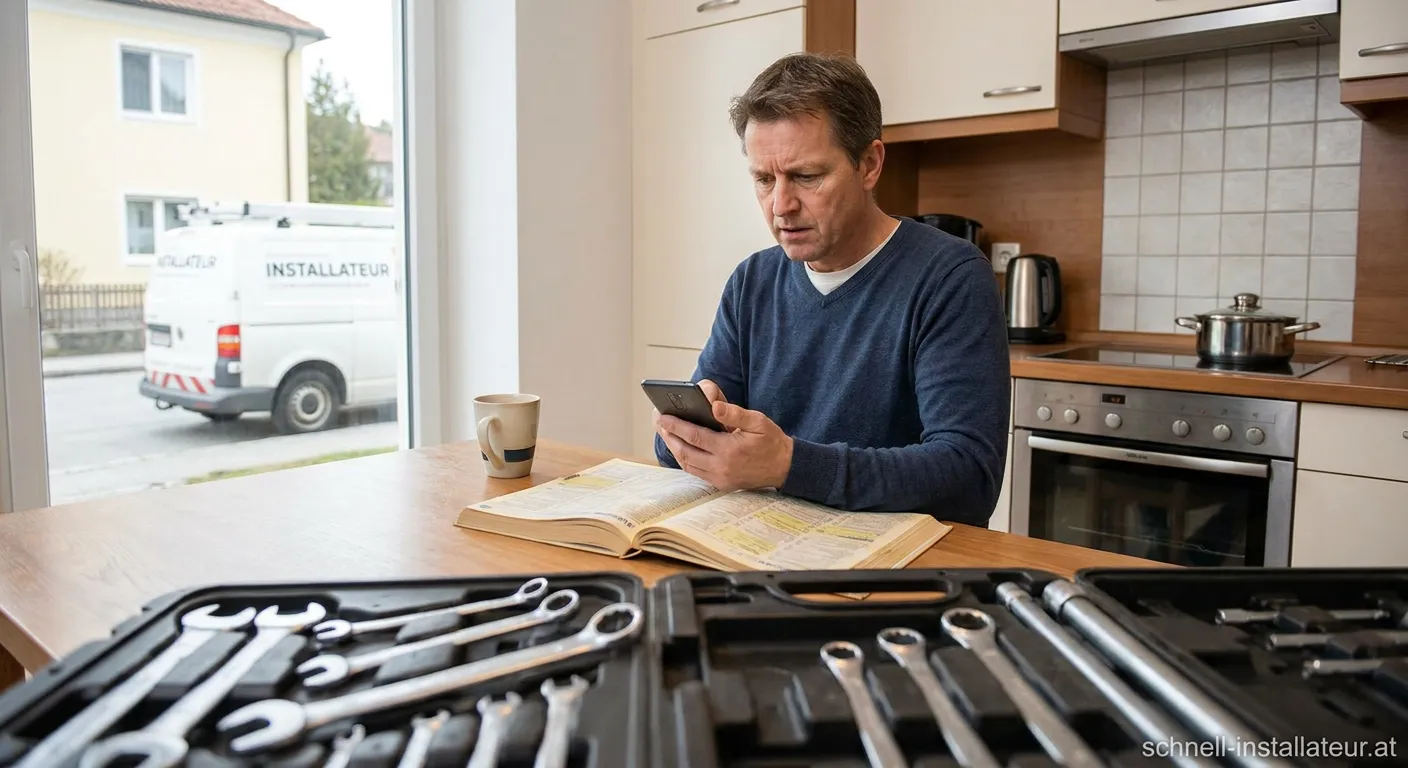 Gas Wasser Installateur bei der Arbeit