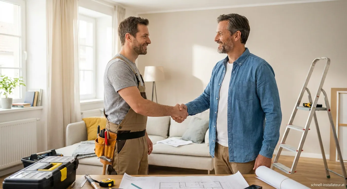 Hauseigentümer sucht nach einem privaten Handwerker für Renovierungsarbeiten
