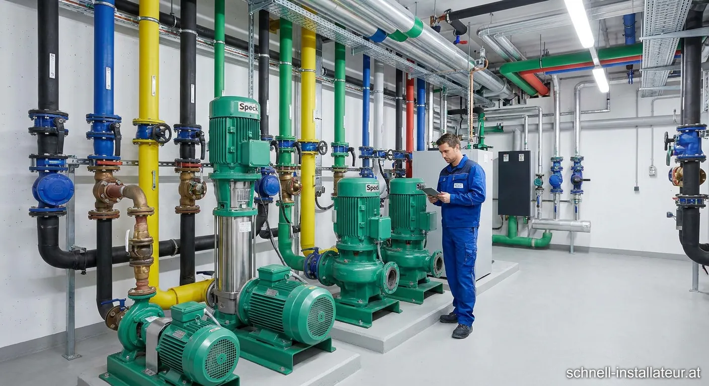 Speck Pumpe in modernem Hauswassersystem installiert