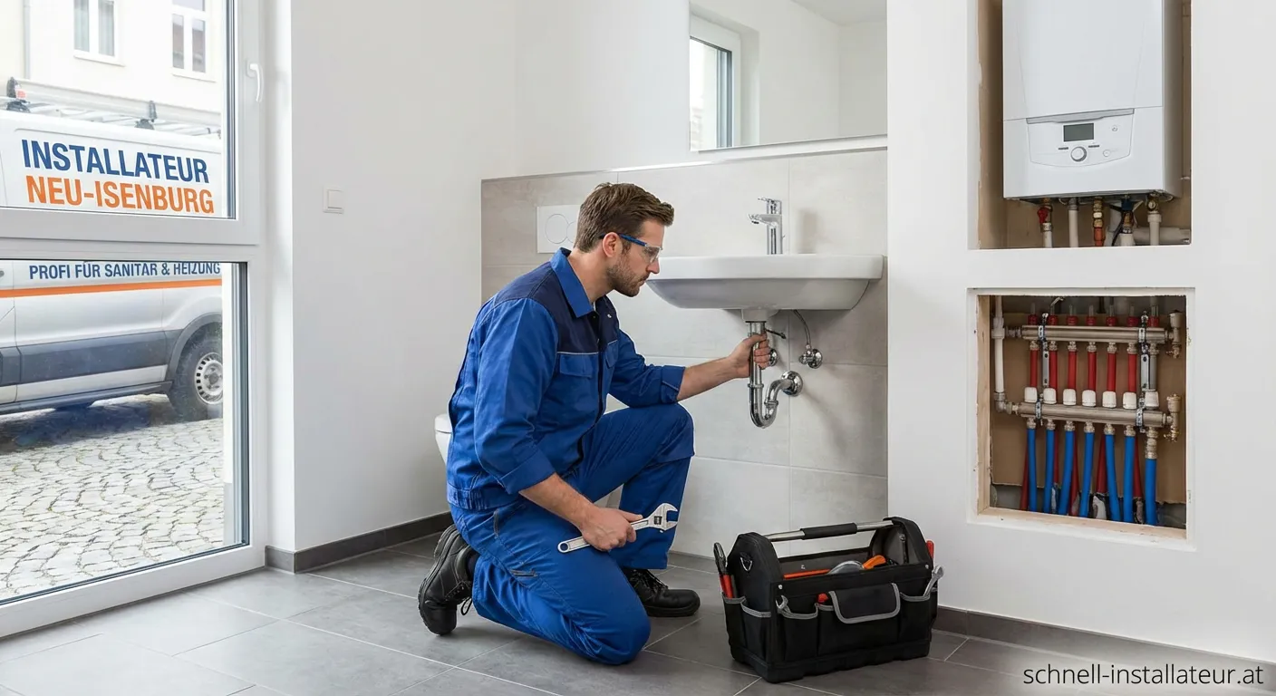 Professioneller Installateur bei der Arbeit in Neu-Isenburg