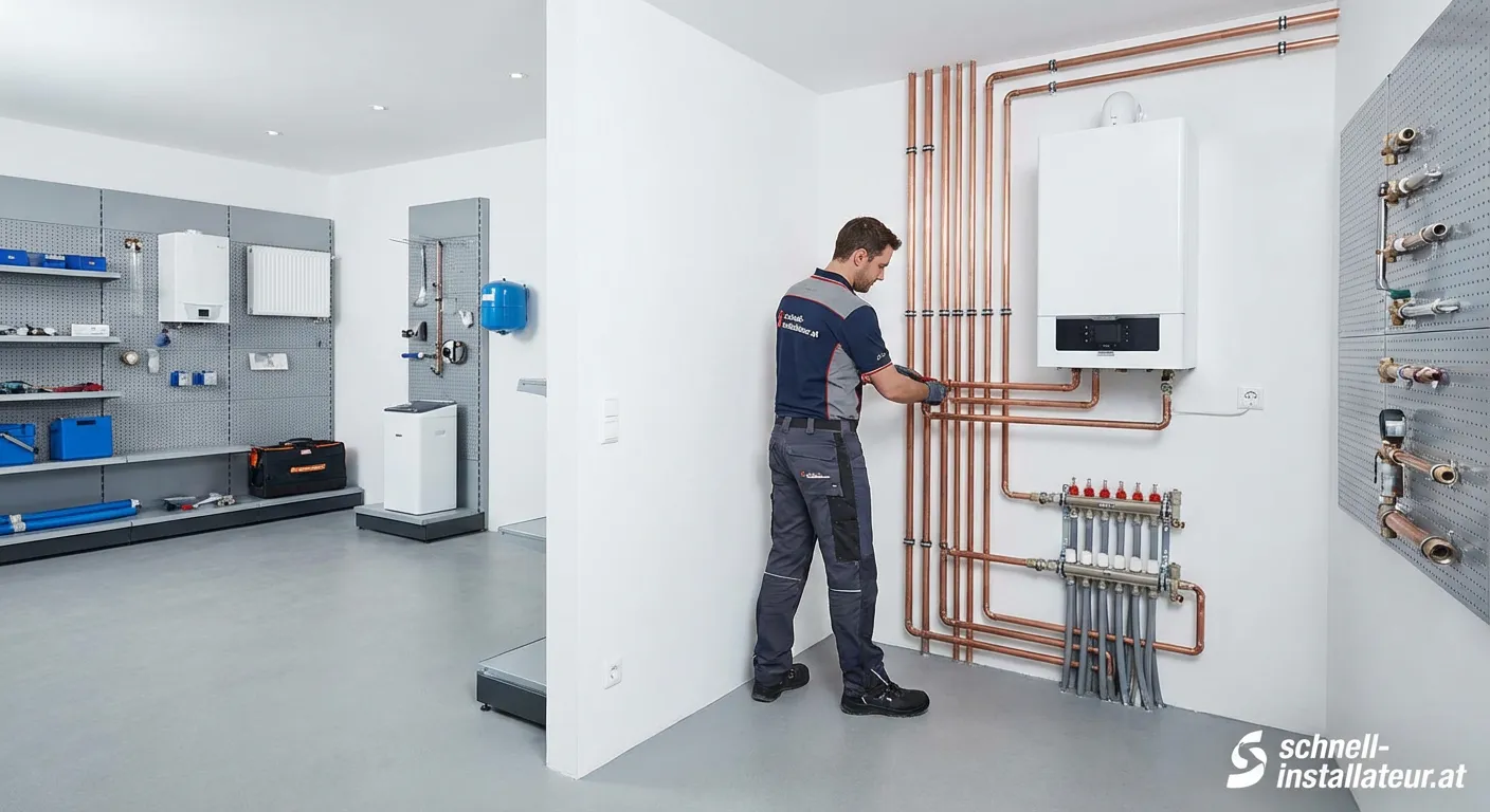 Kaiser Haustechnik AG Firmengebäude mit Technikfahrzeugen