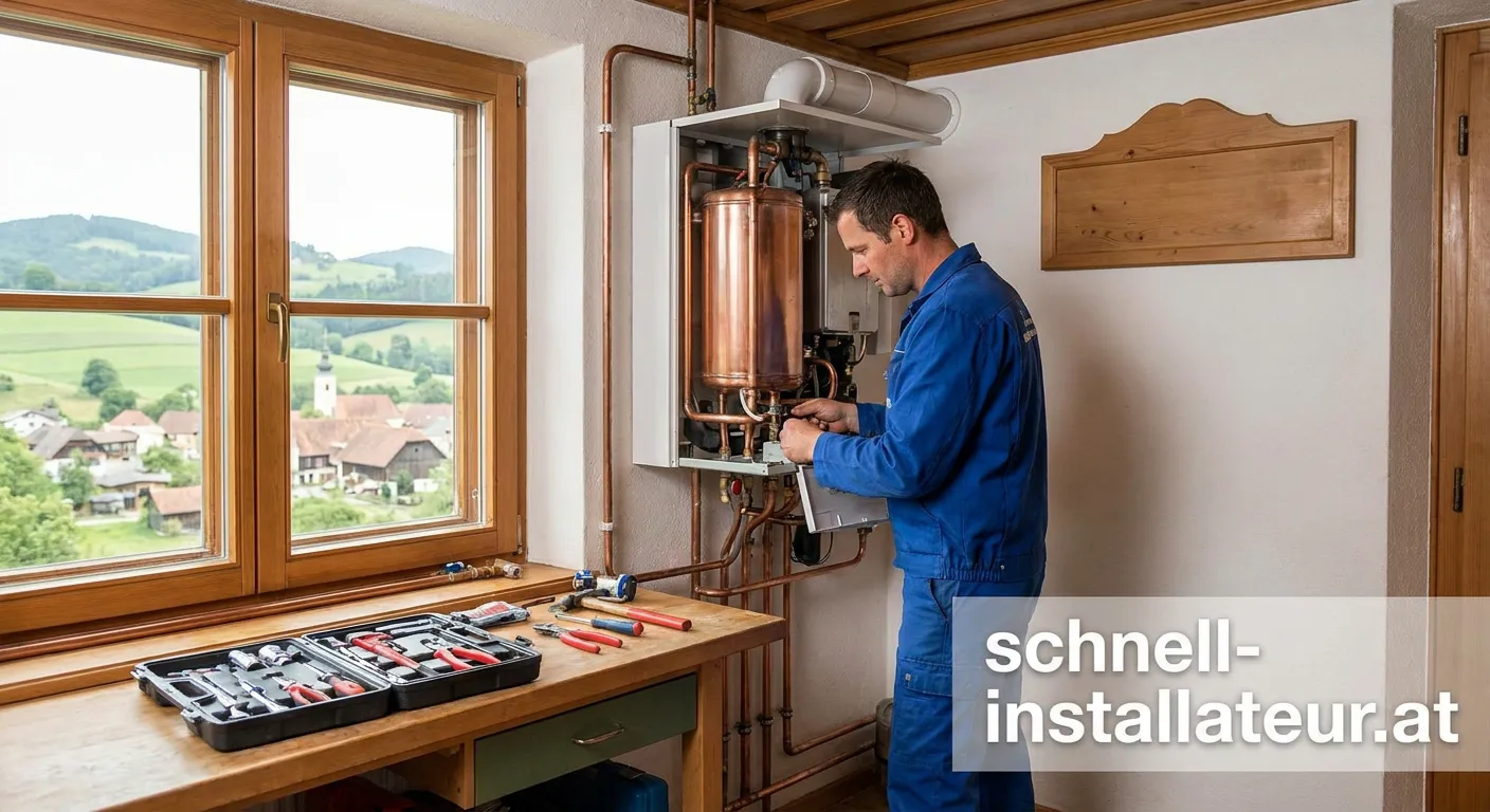 Kerschbaumer Installateur bei der Arbeit
