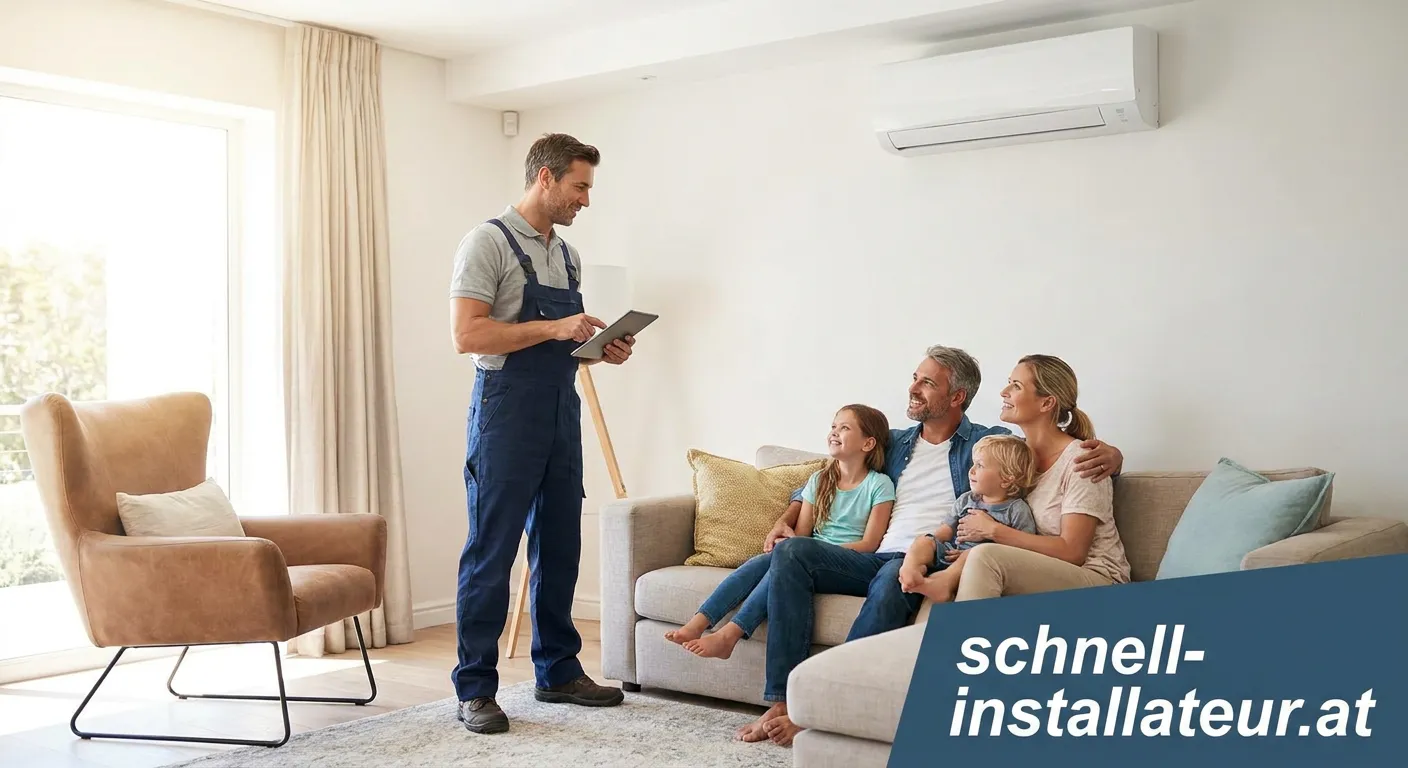 Klimainstallateur bei der Installation einer Klimaanlage