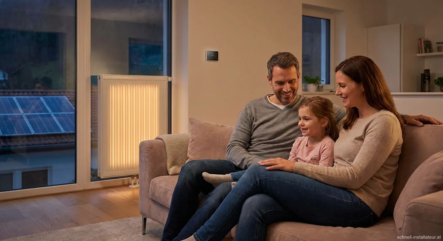 Techniker prüft moderne Heizungsanlage im Rahmen der Hottinger Haustechnik