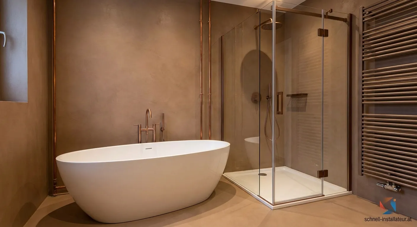 Modernes Badezimmer, gestaltet von der Mühlmann Haustechnik GmbH