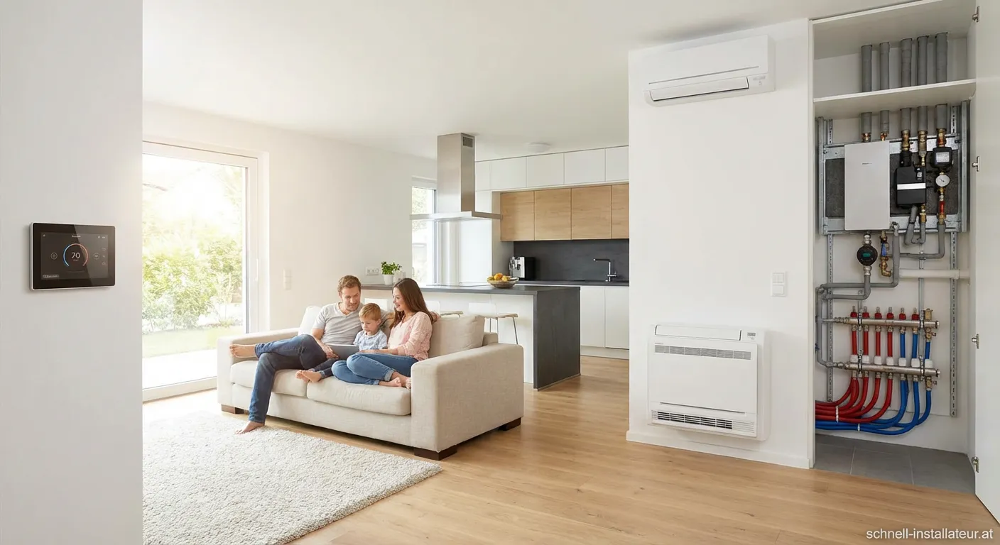 Handwerker installiert Heizungsanlage in Siersleben