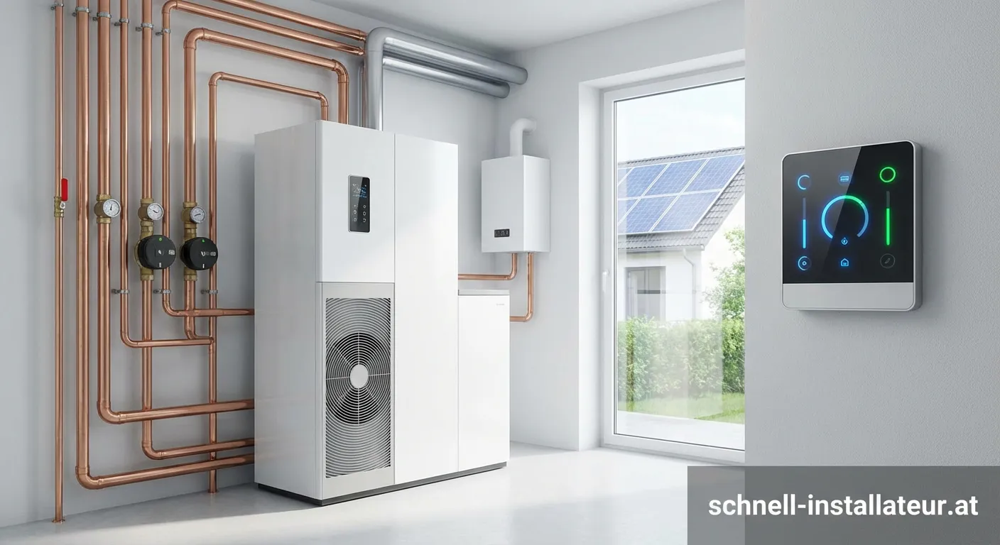 Techniker bei der Wartung einer Heizung für Sudenburger Haustechnik