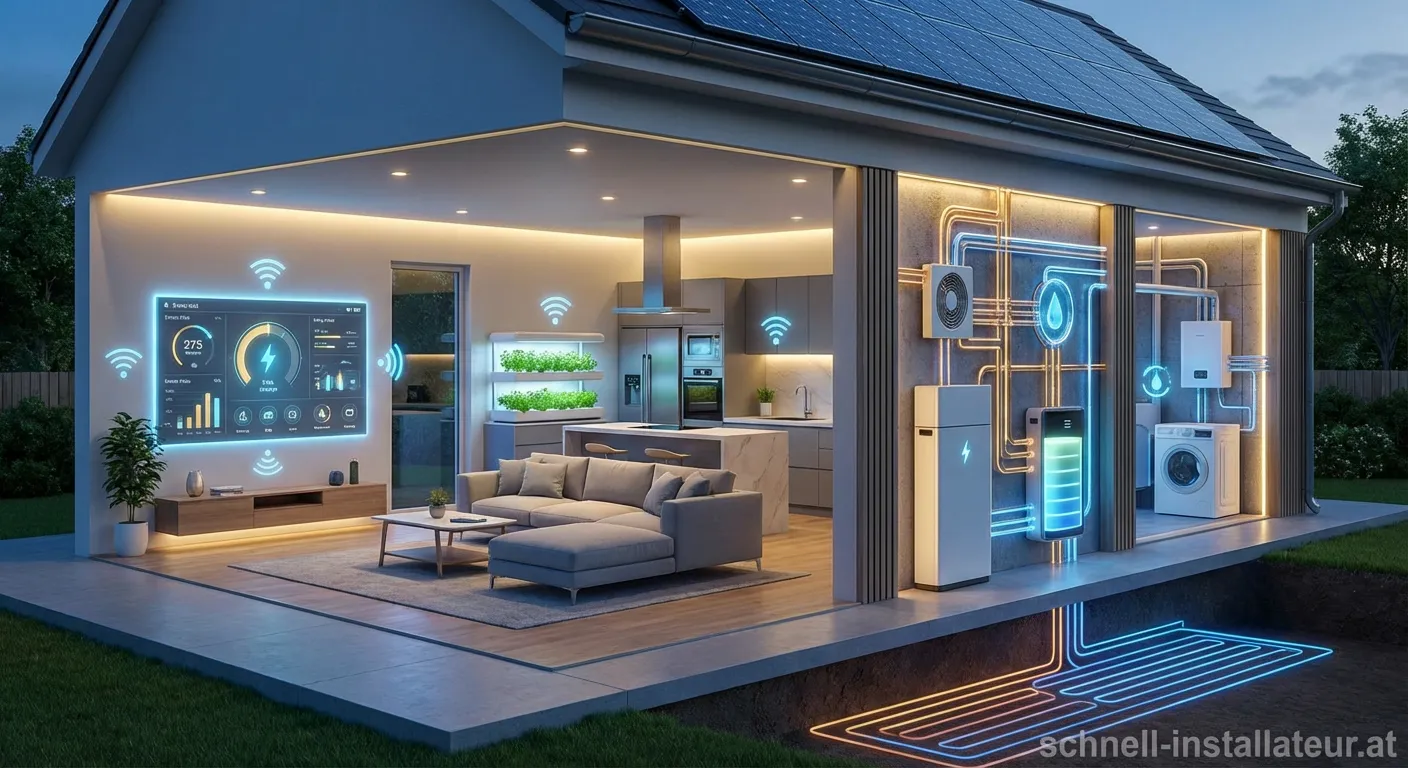 Techniker bei der Wartung einer modernen Wio Haustechnik Anlage